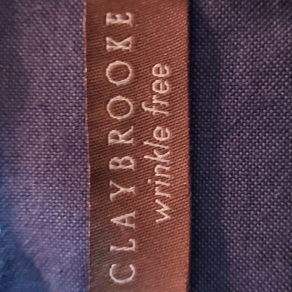 Claybrooke Blue Button Down Wrinkle Free Long Sleeve Dress Shirt Size 15.5 - Picture 7 of 7